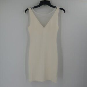 Tobi Women's White Body Con Dress with Mesh Top Size Small
